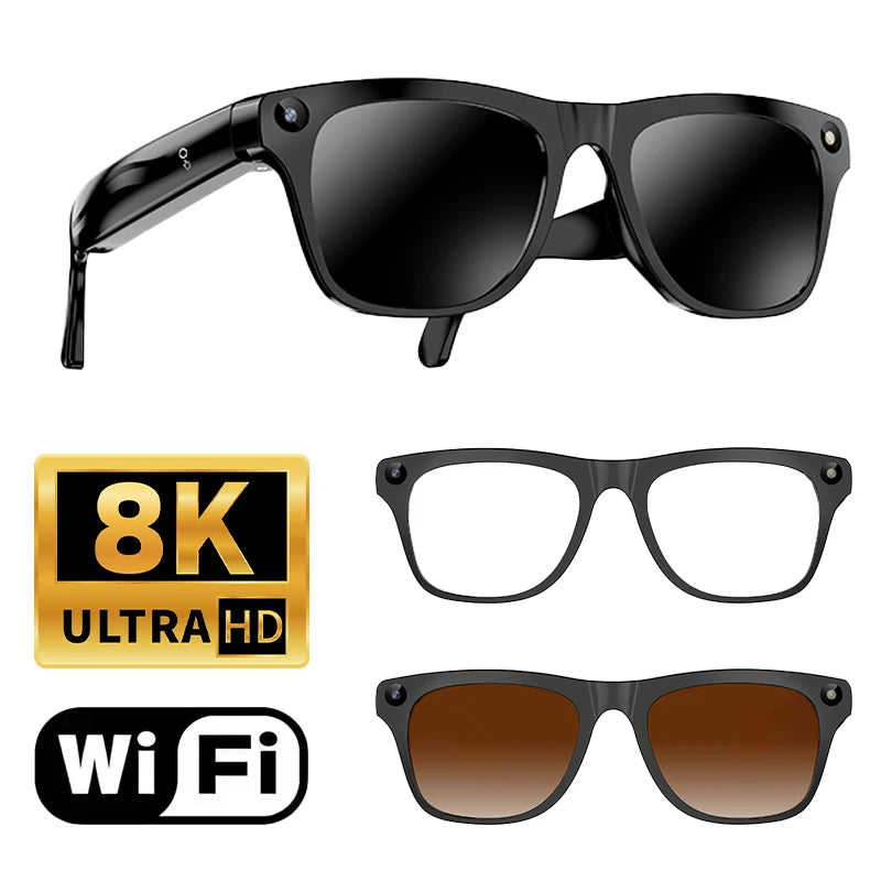 Smart Camera Glasses HD Video Recording Bluetooth Call AI Voice Assistant Outdoor Sports Sunglasses Wearable for Cycling