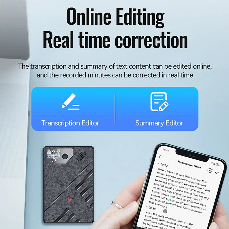 AI Voice Recorder Chatgpt APP Control Audio Mind Map Real Time Transcription, Summary, Translation Phone Calls Recording