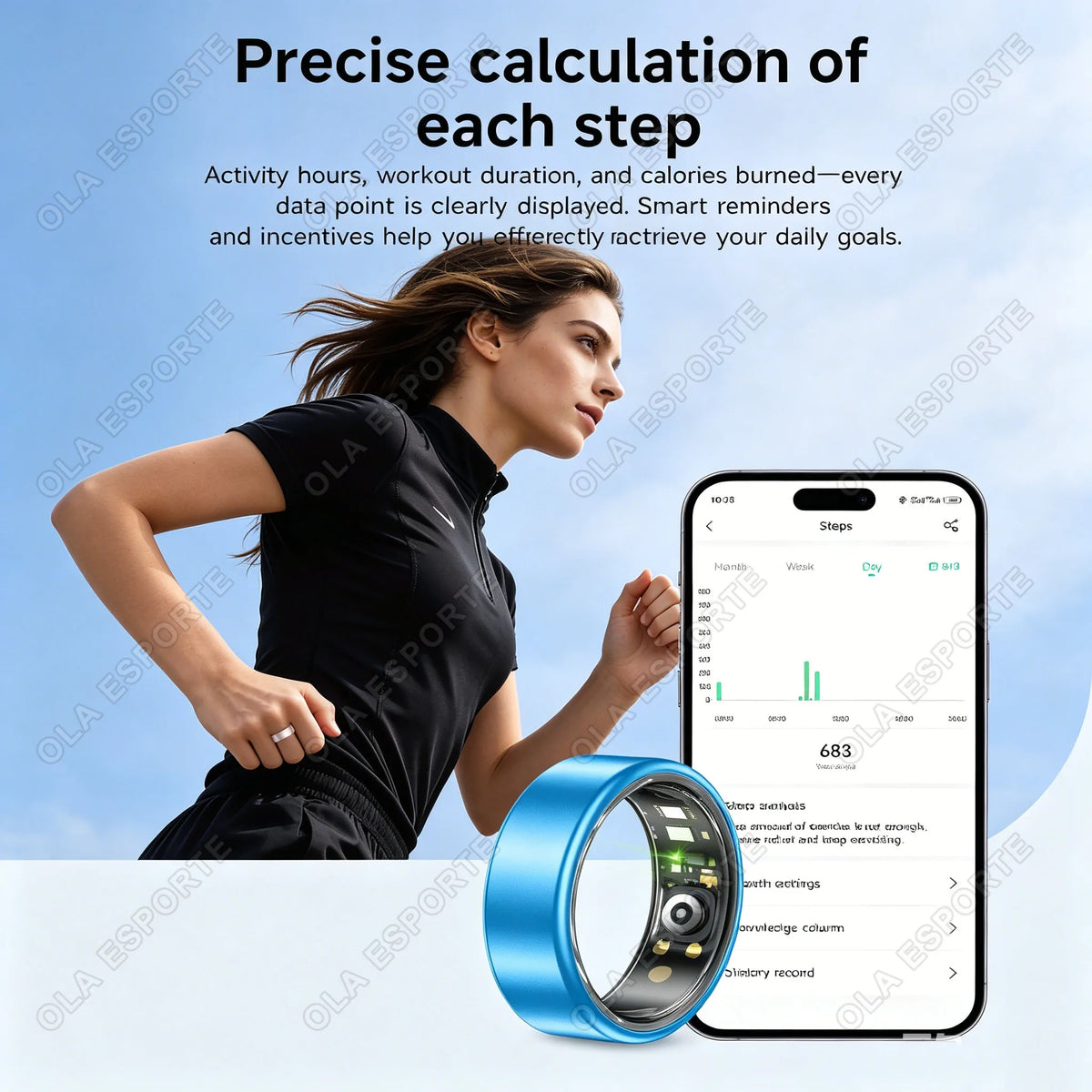 Multi-Functional Smart Ring Men Women Heart Rate Blood Oxygen Monitoring Waterproof Outdoor Smartring for Android Ios
