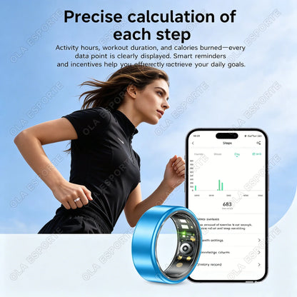 Multi-Functional Smart Ring Men Women Heart Rate Blood Oxygen Monitoring Waterproof Outdoor Smartring for Android Ios