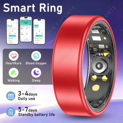 Multi-Functional Smart Ring Men Women Heart Rate Blood Oxygen Monitoring Waterproof Outdoor Smartring for Android Ios
