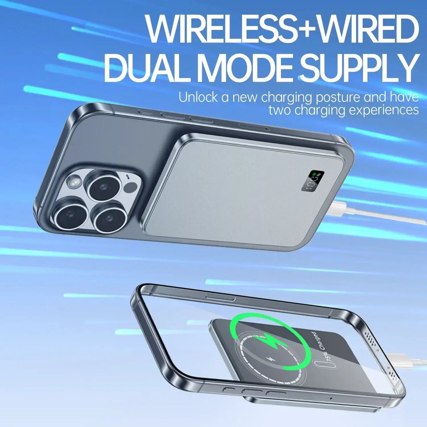 50000Mah Ultra Thin Power Bank for Magsafe Magnetic Wireless Fast Charging Macsafe Portable Battery for Iphone Xiaomi
