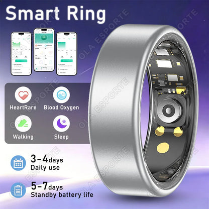 Multi-Functional Smart Ring Men Women Heart Rate Blood Oxygen Monitoring Waterproof Outdoor Smartring for Android Ios