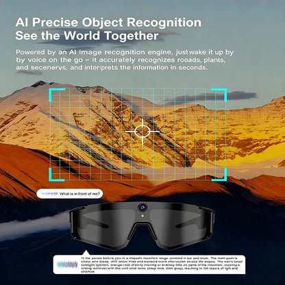 AI Smart Glasses Camera Recording anti Shake Windproof Goggles for Bicycle Riding Outdoor Cycling Sports