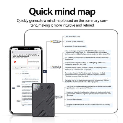 AI Voice Recorder Chatgpt APP Control Audio Mind Map Real Time Transcription, Summary, Translation Phone Calls Recording