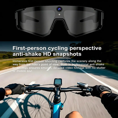 AI Smart Glasses Camera Recording anti Shake Windproof Goggles for Bicycle Riding Outdoor Cycling Sports