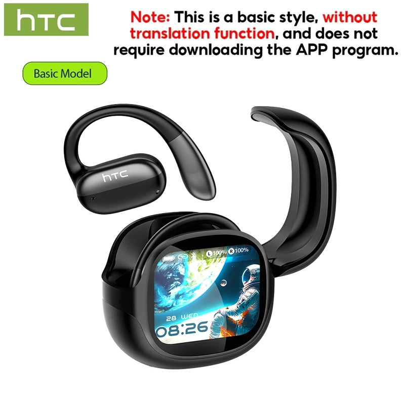Wireless Earphones Bluetooth LED Touch Screen AI Translate Earbuds Hifi Sound HD Call Headphones Bone Conduction