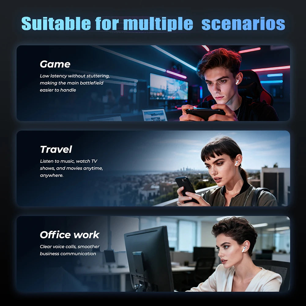 Language Translator Earbuds  NE49 TWS Low Latency Gaming Earphones Bluetooth Hifi Stereo Sound HD Call with Mic