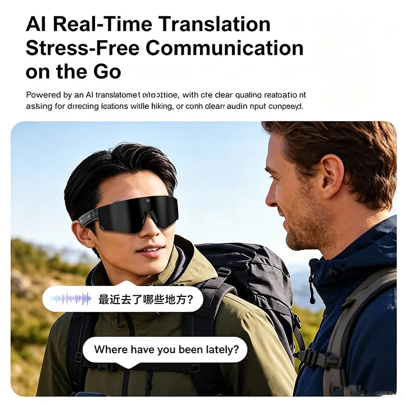 AI Smart Glasses Camera Recording anti Shake Windproof Goggles for Bicycle Riding Outdoor Cycling Sports