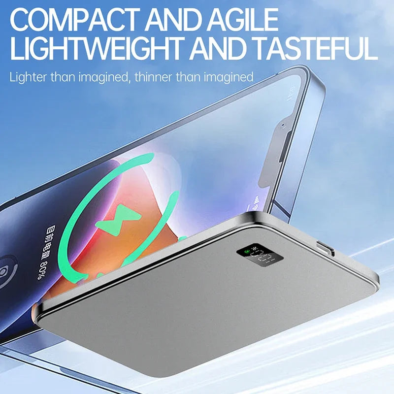 50000Mah Ultra Thin Power Bank for Magsafe Magnetic Wireless Fast Charging Macsafe Portable Battery for Iphone Xiaomi